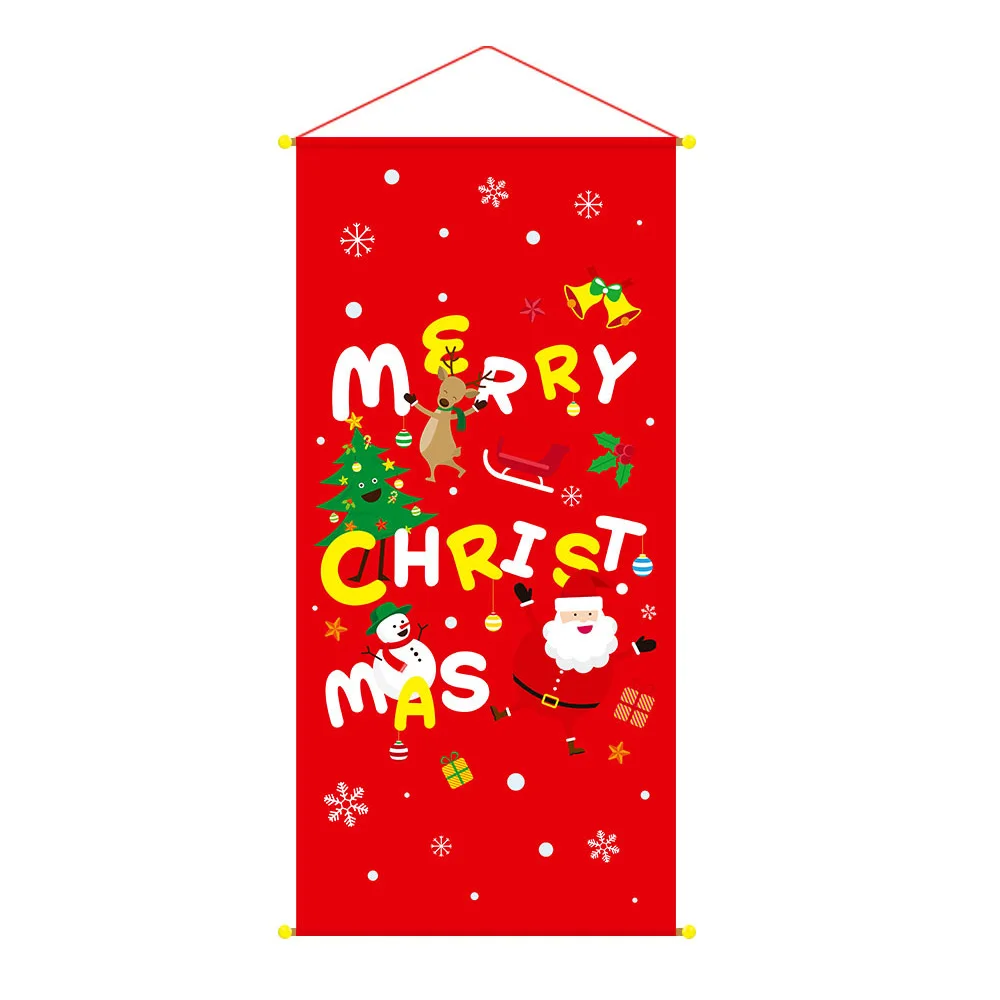 A2 1pc Christmas Party Decoration Hanging Flags Garden Flag Christmas Tree Snowman Print Garden Balcony Outdoor Home Decor Flag S30 - Color: A2