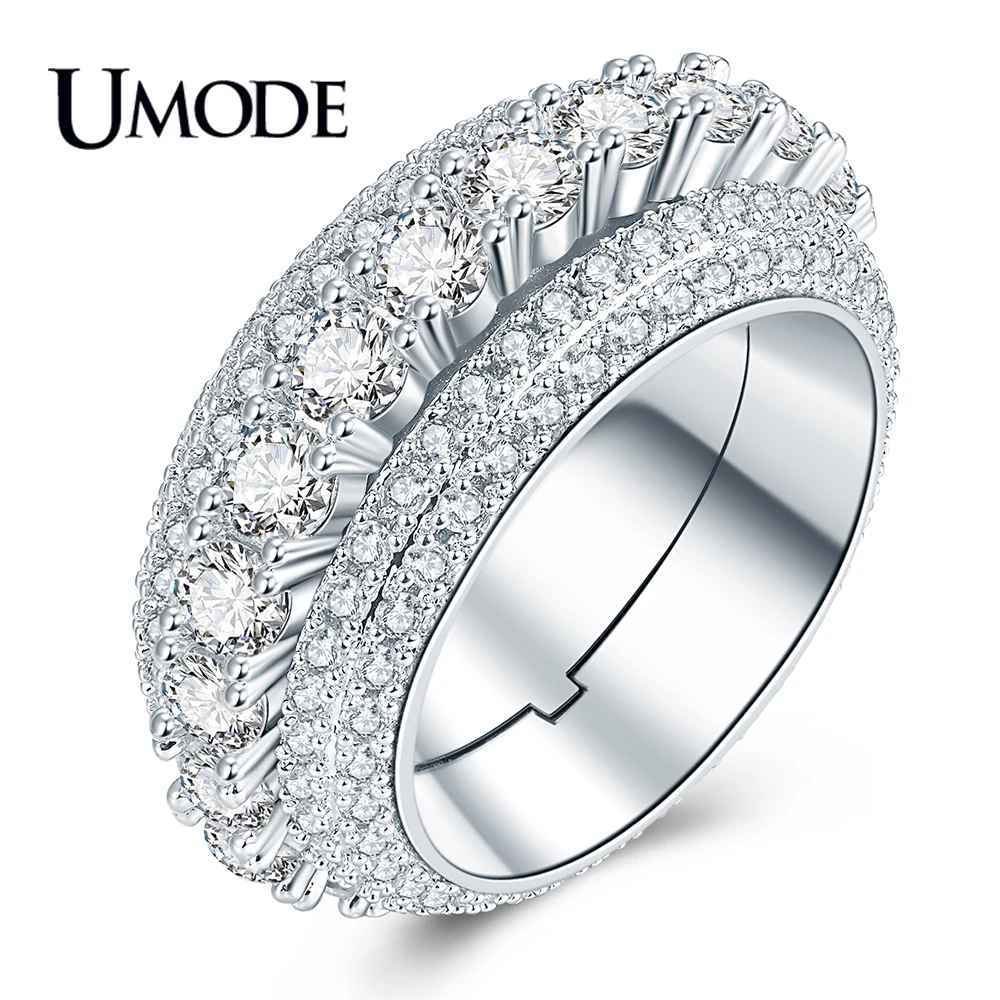 Женское кольцо с вечным покрытием UMODE уникальное вращающееся обручальное