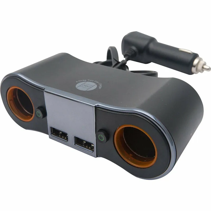 2 в 1 ZNB02 прикуриватель USB зарядное устройство адаптер 2-way двойная штепсельная розетка зарядное устройство-Разветвитель 12 В Автомобильное зарядное устройство адаптер