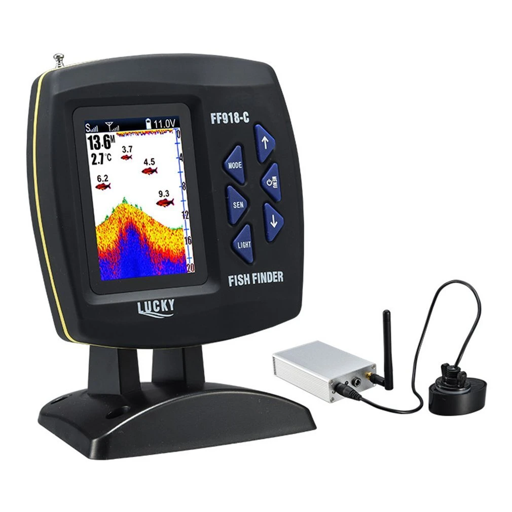 FF918 CWLS Wireless Operation Echo Detecting Fish Finder 980 Feet Operating Range 45 Degrees Detecting Camera Detector traffic light