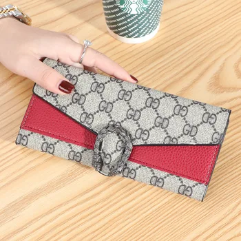 

2019 new GD wallet female long Korean retro wild folding change clip wallet cross-border foreign trade clutch bag
