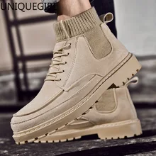 Новинка года; сезон осень-зима; Ботинки martin; Мужские ботинки в британском стиле; трендовые короткие ботинки для отдыха; мужские высокие ботинки