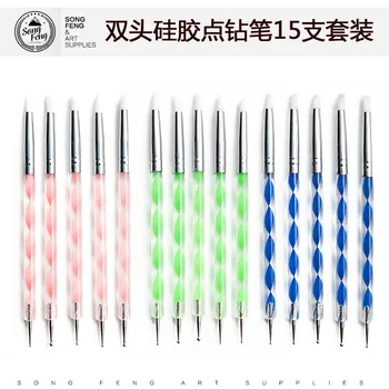 

Hot Sales Acrylic Double Headed Silica Gel Drawing Needle Pen 5 Set mei jia bi Clay Tools Modified Pen