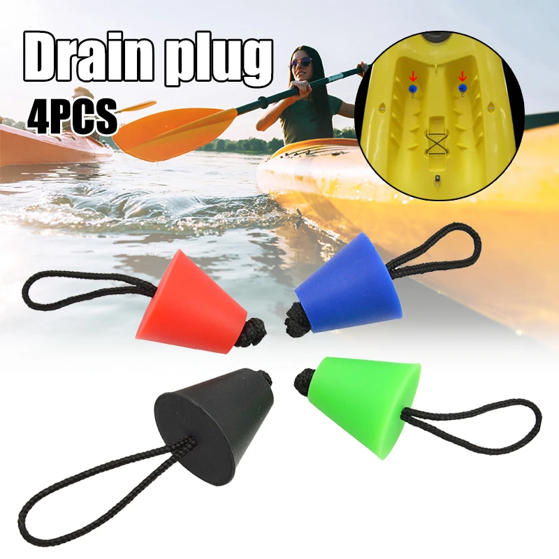 4PCS Silicone Kayak Scupper Plug Kit Canoe Drain Holes Stopper Bung Accessories