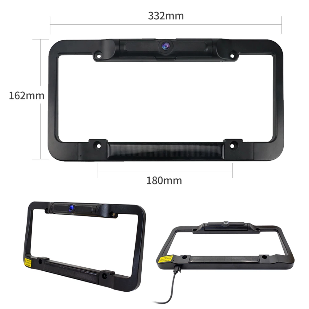 Solar Powered US Backup Camera Digital License Plate Frame For Car Truck Bus Trailer Accessories Car Wireless Rear View Stand