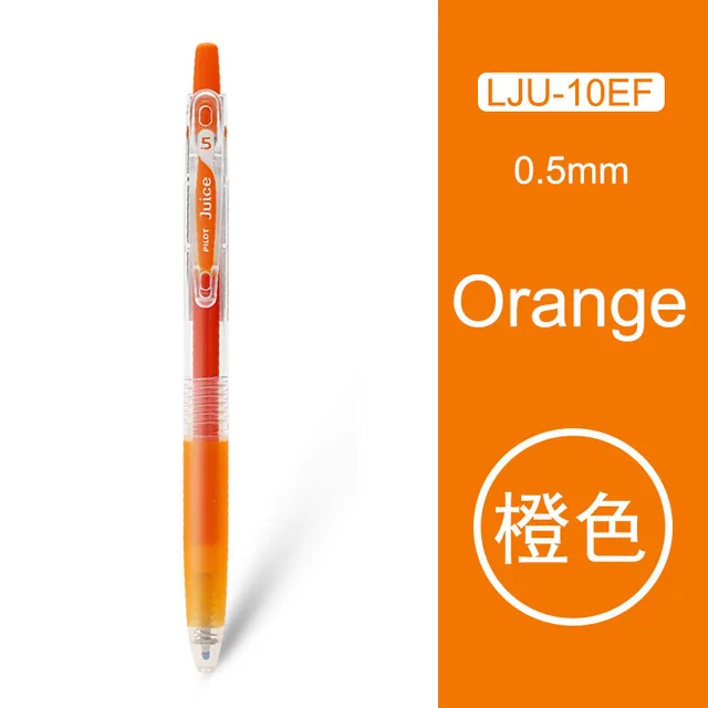 Ручка Pilot Juice, цветная гелевая ручка, LJU-10EF, нейтральная, 24 дополнительных, для студентов, офиса, для письма, для рисования, 0,5 мм - Цвет: Orange