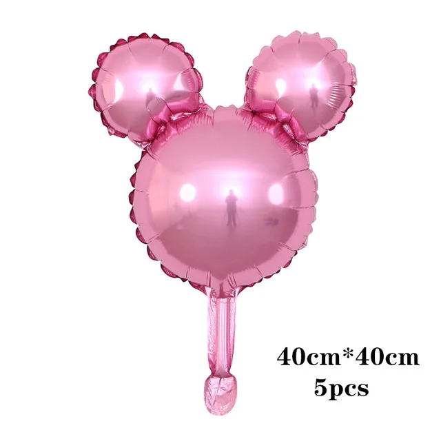 5pcs mini 12pcs/lot Mickey Minnie Mouse Foil Balloons 12” Pink Blue Latex Balloons Baby Shower Happy Birthday Party Decorations Kids Toys - Цвет: 5pcs mini