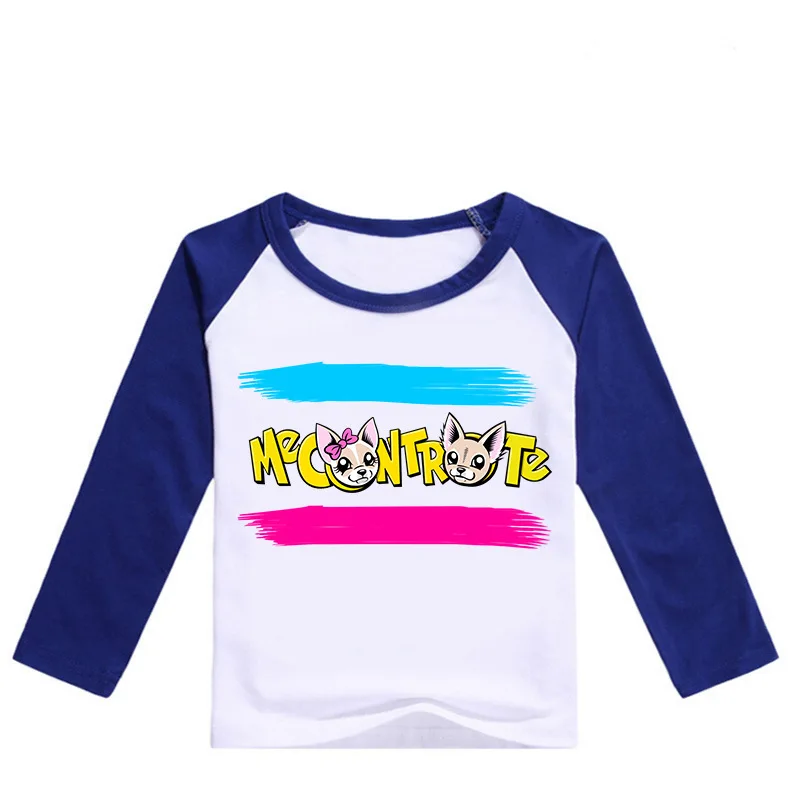 blue2 0348 2-13Y ME CONTRO TE T-shirt Kids Fashion Cartoon Pattern Girl Long Sleeve Tops Children Teenagers Boys Clothes Novatx O-neck - Цвет: blue2 0348