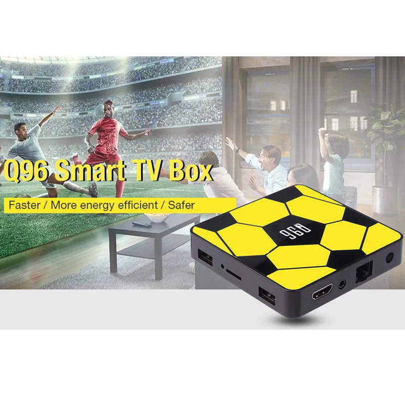 Q96 Smart tv Box с 2,4G голосовым пультом RK3229 Android 9,0 2 Гб 16 Гб телеприставка 2,4 ГГц WiFi 100 Мбит/с VP9 H.265 поддерживает HDR10