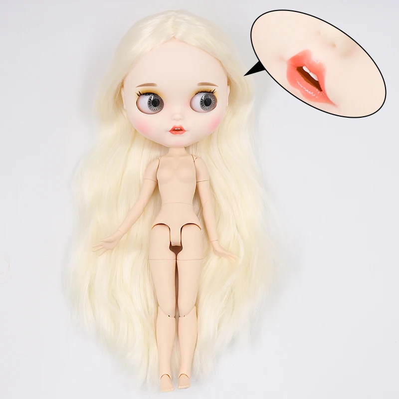 Ледяная фабрика blyth кукла белая кожа шарнир тела bjd игрушка пользовательская кукла матовое лицо голая кукла 30 см - Цвет: nude doll A