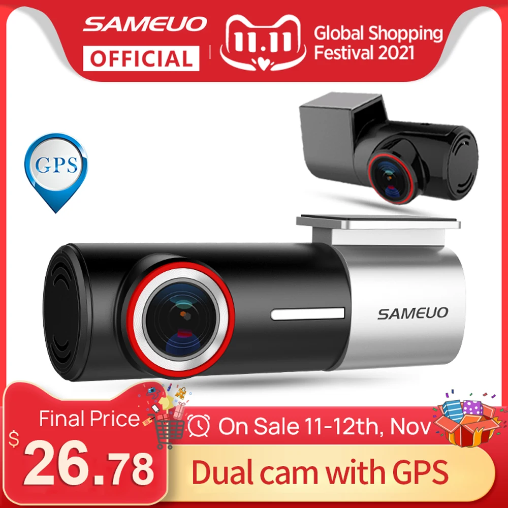 Видеорегистратор Sameuo U700 камера заднего вида с Wi-Fi QHD 1440P 2k 24 часовым мониторингом