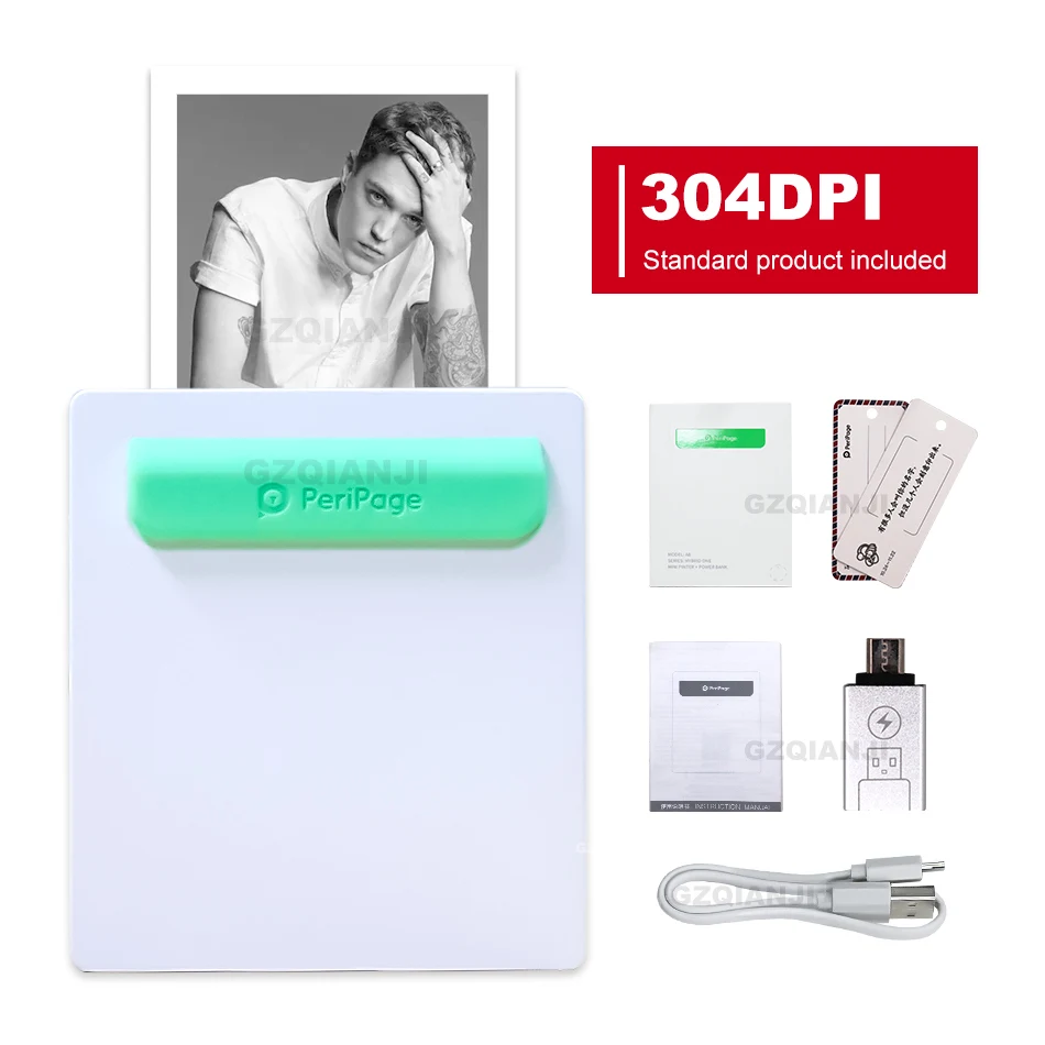 1 pcs 304dpi Printer Портативный термальный Bluetooth принтер 58 мм мини беспроводной POS Термальный фотопринтер для Android IOS мобильный телефон GZM5804 - Цвет: 1 pcs 304dpi Printer