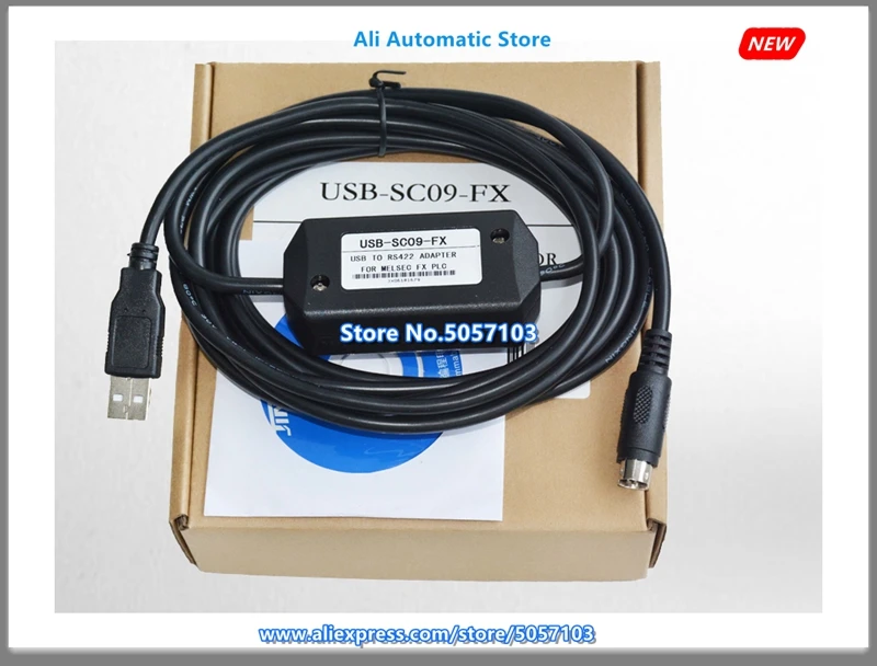 Applicable to FX2N 1N 1S FX3U PLC Programming Data cable USB-SC09-FX