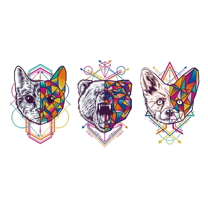 Временная татуировка Геометрическая фигурка кошки водостойкая женщина боди-арт