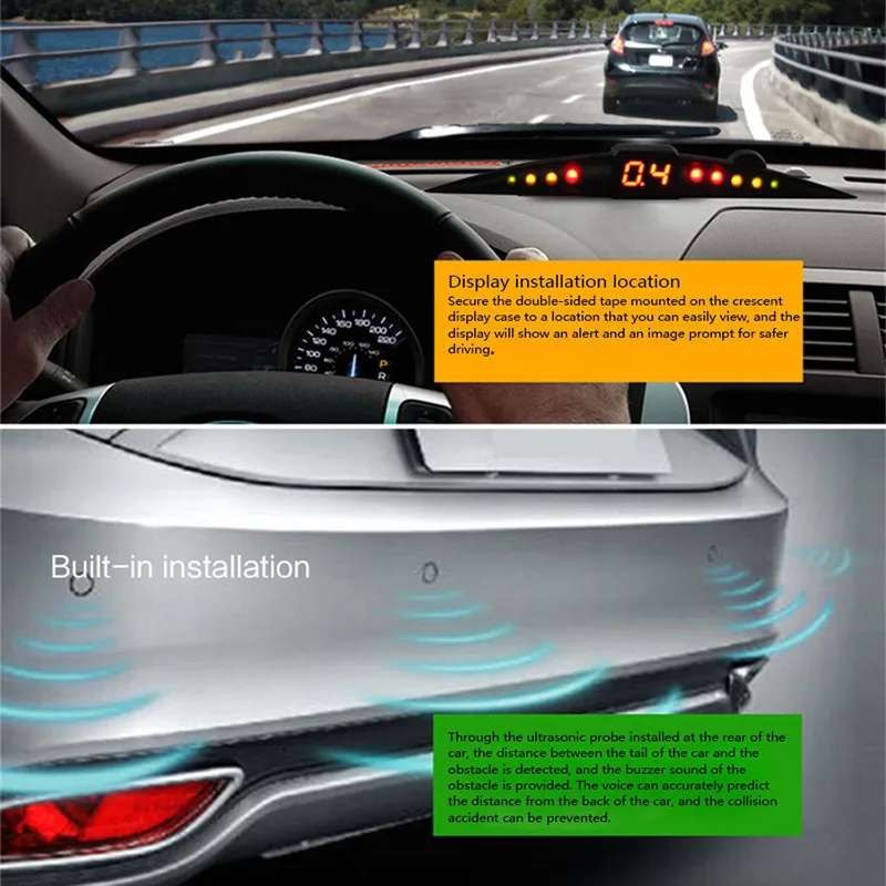Автомобильный светодиодный радар заднего хода лунный зуб датчик парковки