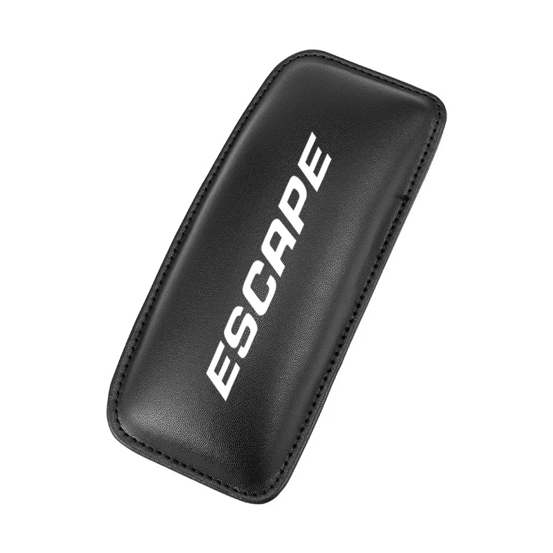 BLACK white Автомобильный наколенник, подушка, кожа, мягкое бедро, сторонник для FORD ESCAPE KUGA, внутреннее автомобильное сиденье, подушка из хлопка с памятью - Название цвета: BLACK white