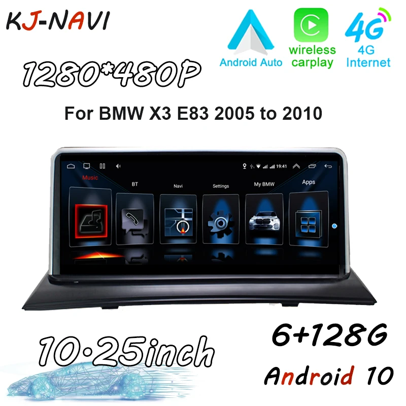 Автомобильный мультимедийный плеер 4G LIE экран 10 25 дюйма для BMW X3 E83 2005-2010