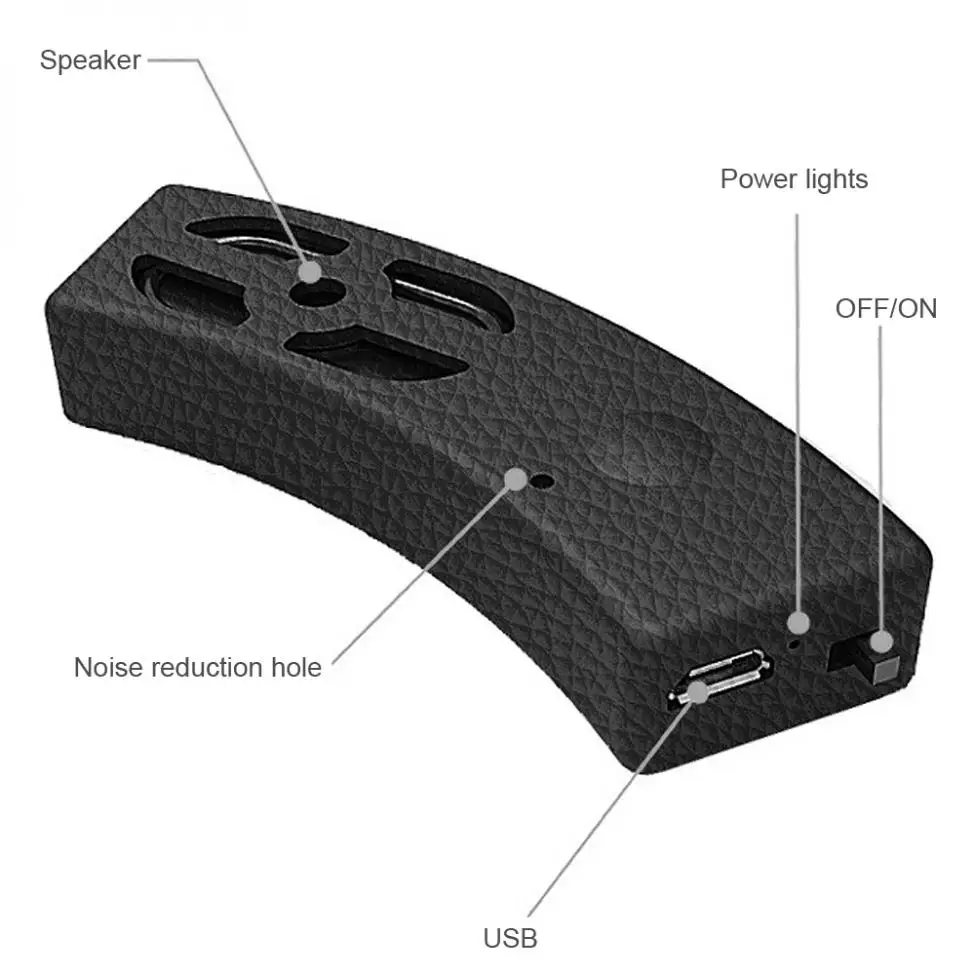 AOVEISE 3W шлем Bluetooth стерео звук Hands-free Звонки с интерфейсом USB подходит для мотоцикла/велосипеда