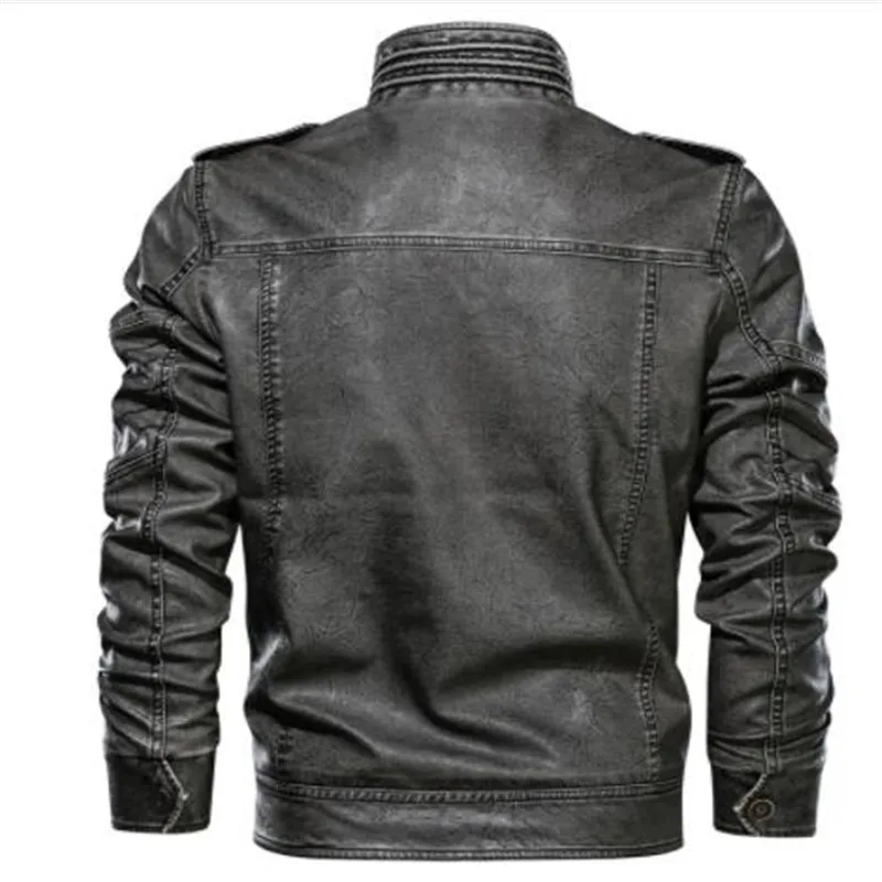 Брендовая новая кожаная куртка Мужская Уличная промытая мотоциклетная куртка плюс размер 6XL мужские s карманные кожаные пальто chaqueta cuero hombre