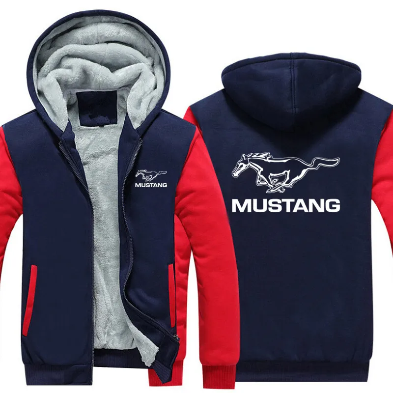 Новинка года, толстовка с капюшоном для Ford Mustang, зимняя мужская повседневная шерстяная куртка унисекс, флисовое пальто для мужчин Mustang, 50 лет, свитера, пуловер
