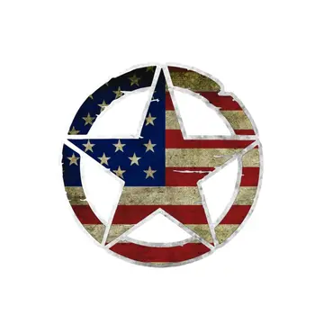 

13CM*13CM Universal Reflective Star Military Die Cut Decal PET Car Sticker A0NE