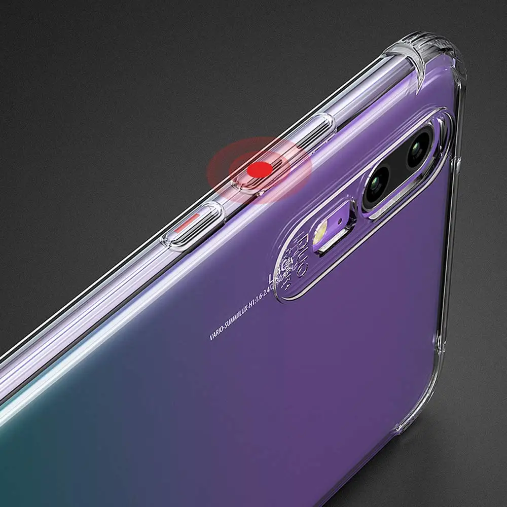 Чехол для huawei P20, амортизационный бампер, HD прозрачный