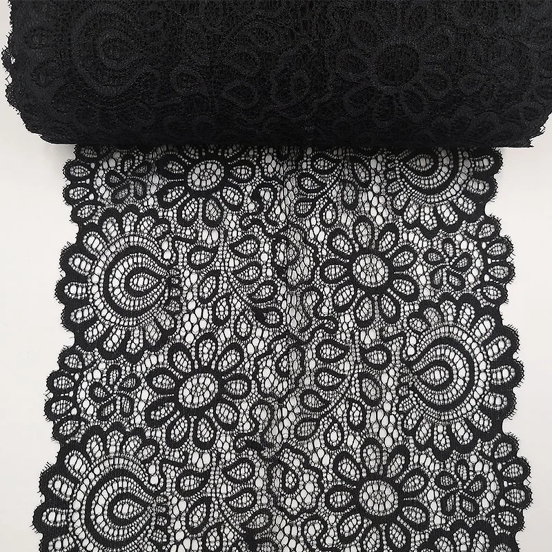 3 м/лот 22 см черный, белый цвет кружевная ткань для творчества поделки Швейные suppies украшения аксессуары для одежды эластичная кружевная отделка