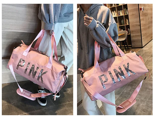 Love Pink Victoria Secret Duffle Bag  Victoria Secret Glitter Duffle Bag -  Pink - Aliexpress