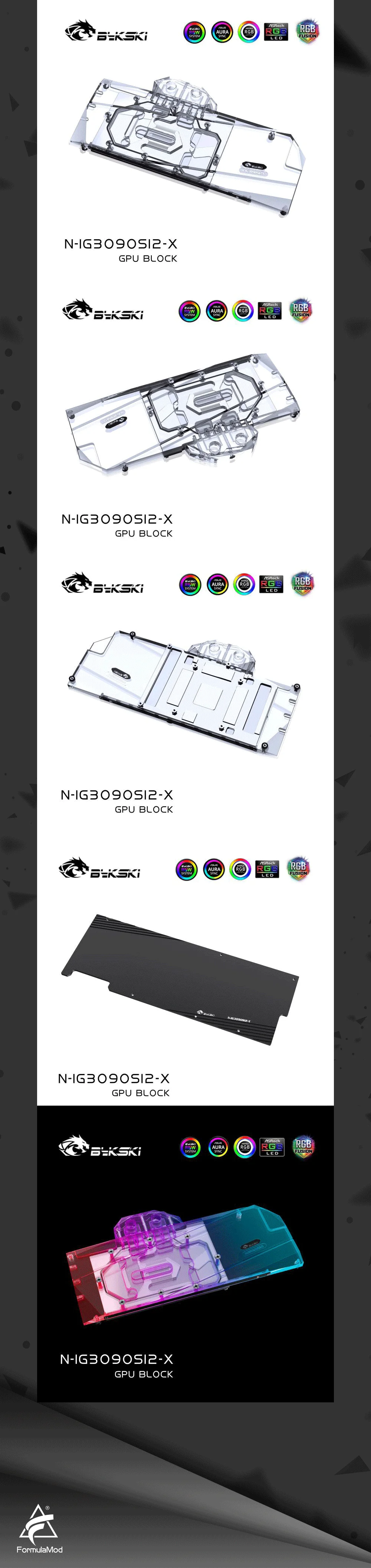 Bykski 3090 GPU Water Cooling Block For Colorful iGame N3090-2406X-SI2, GPU Cooler Liquid Cooling, N-IG3090SI2-X  