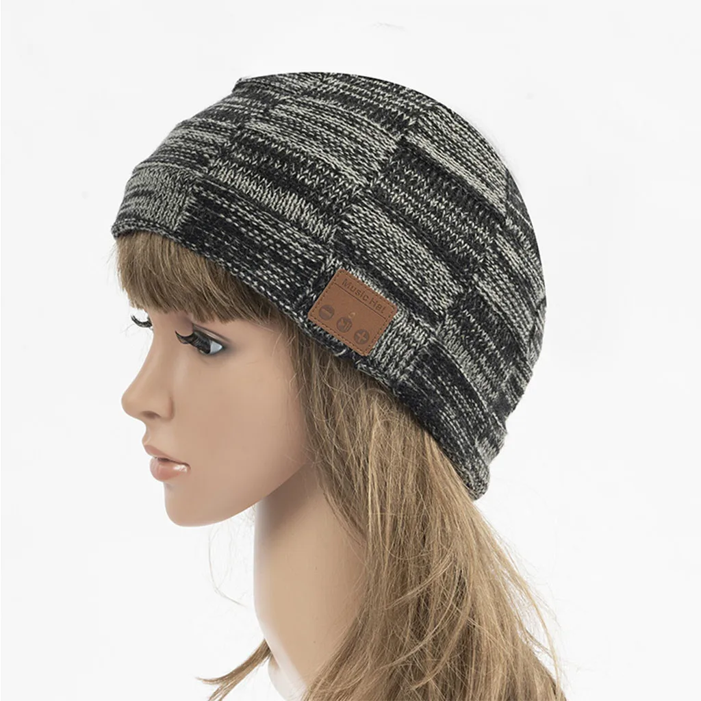 Лучшая продуктов Bluetooth Beanie шапка музыкальная вязаная шапка с громкой связью стерео наушники Поддержка дропшиппинг