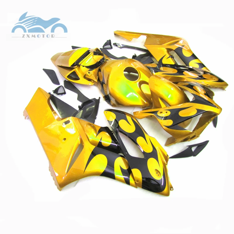 ABS пластик Инъекции обтекатель комплект Подходит для Honda CBR1000RR 2004 2005 CBR 1000RR 04 05 послепродажный обтекатель наборы золотой черный KR43