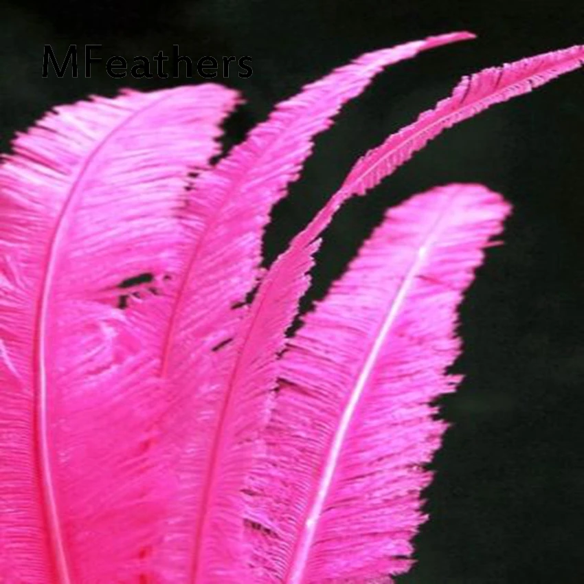 hot pink MFeathers 50 шт./лот 50-55 см(20-22 дюйма) Черный Страус Nandu Trimed перья для шляп/ремесел Свадебные украшения карнавал плюсы - Цвет: hot pink