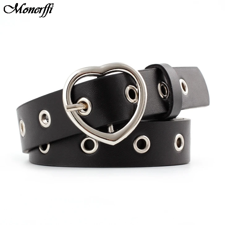 

Female Leather Belt Women Metal Buckle Stylish Ladies Vintage Heart Buckle Leisure Leather Belt Trouser Accessories