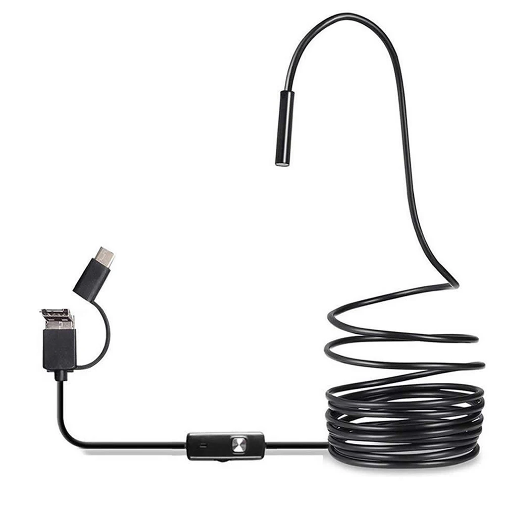 Эндоскоп с камерой 7 мм 3 в 1 USB IP67 6 светодиодов | Безопасность и защита