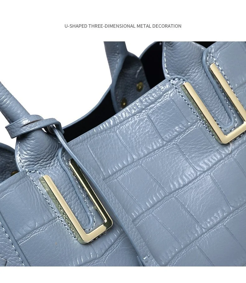 Женская Большая Сумка-тоут из натуральной кожи в стиле ретро с узором «крокодиловая кожа», женская сумка, женские классические сумки через плечо, сумка для покупок