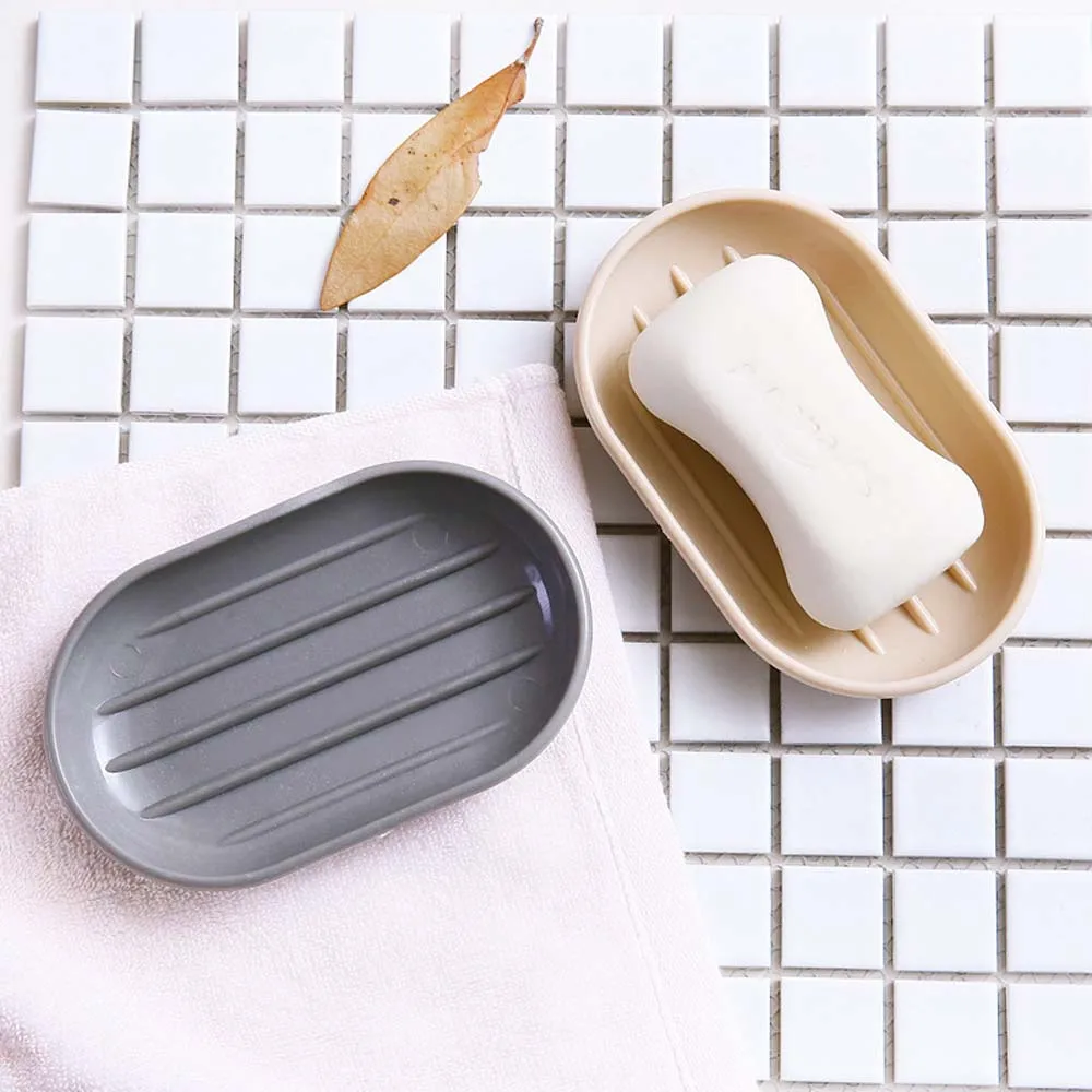 Portable Solid Soap Dish Plastic Soap Container Simple Style Draining Holder Soap Box Bathroom Accessories
