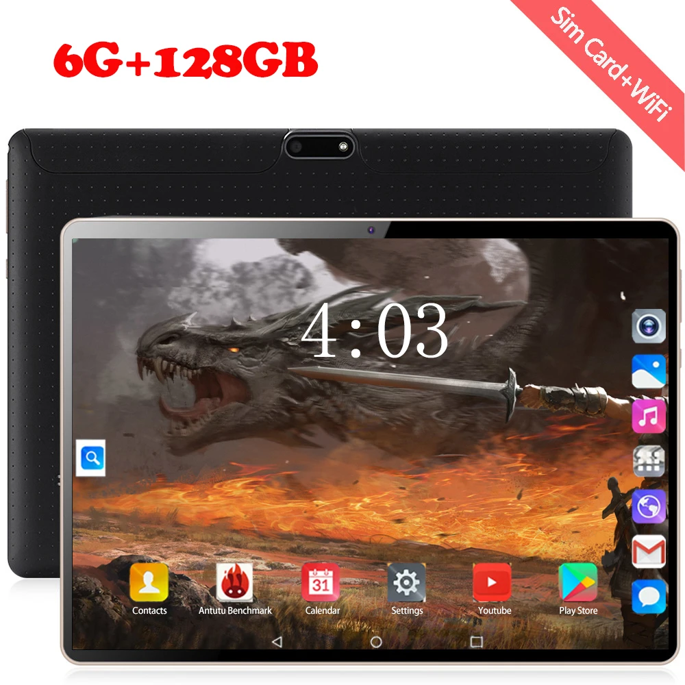 Планшет на Android 8,0, 10,1 дюймов, 10 ядер, 6 ГБ ОЗУ, 128 Гб ПЗУ, 3G, 4G, LTE 1920, 1200, ips, 5 Мп+ Мп, планшет, детский планшет
