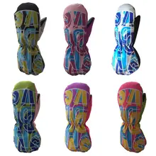 New Children Ski Glove Letter Printing Long Cold Waterproof Windproof Gloves Waterproof windproof Children gloves