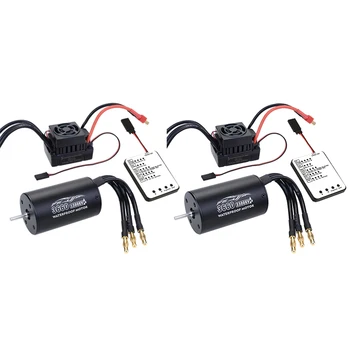 

3660 Sensorless Brushless Motor with 60A ESC & LED Programming Card for 1/10 RC Truck Monster