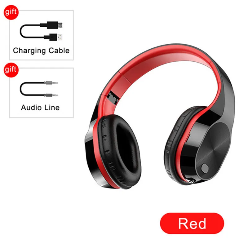 T5 Bluetooth наушники беспроводные наушники игровая гарнитура HiFi супер бас с микрофоном TF карта беспроводные шлемы для телефона PC MP3 - Цвет: UC0623R