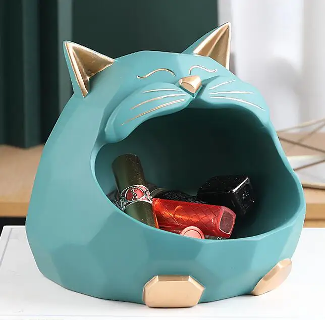 3D Скульптура статуя кота Украшение стола аксессуары ящик для хранения