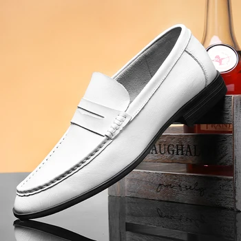 

Men Shoes Casual Luxury Brand loafers Italian style Mens Loafers Genuine Leather Moccasins Breathable Slip on Driving Shoes
