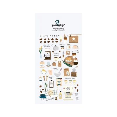 SONIA Daily Paper Sticker DIY Decorative Diary Scrapbook Planner Journal Stickers Kawaii Stationery School Supplies Papeleria C10 Love coffee