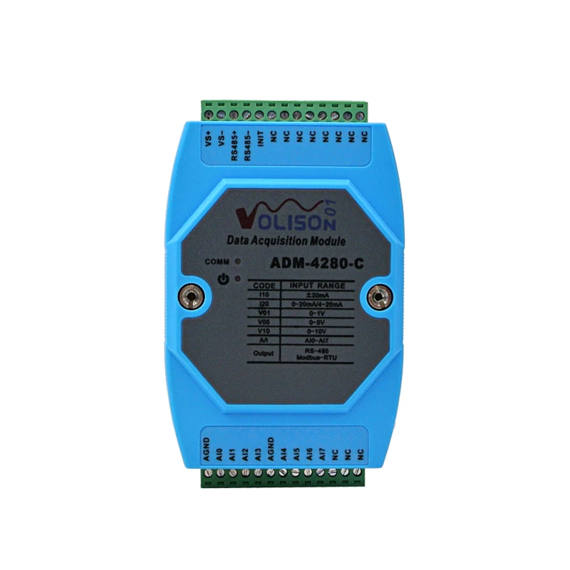 ADM-4280-C 8-channel analog acquisition module 0-20mA 0-10V 4-20ma to 485 current voltage Modbus rtu afbeelding