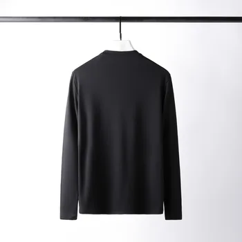 

Cotton Mens 100% Luxury 3d Butterfly Printing Long Sleeve Men T-shirt Casual Slim Fit Solid Color T-shirts Man