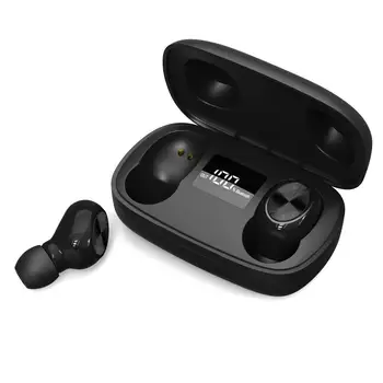 

Wireless Earphone Bluetooth V5.0 TWS Sports Denoise Bass Bluetooth LED Display Headset With Microphone For iPhone Samsung