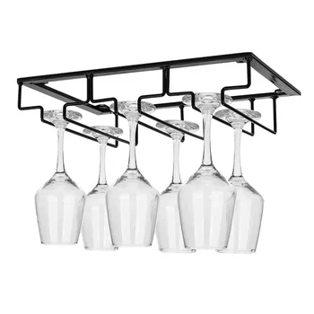 

Stemware Rack Chrome Plated Wine Glass Cup Champagne Holder Kitchen Wall Mount Wine Rack Bar Hanger With Screws