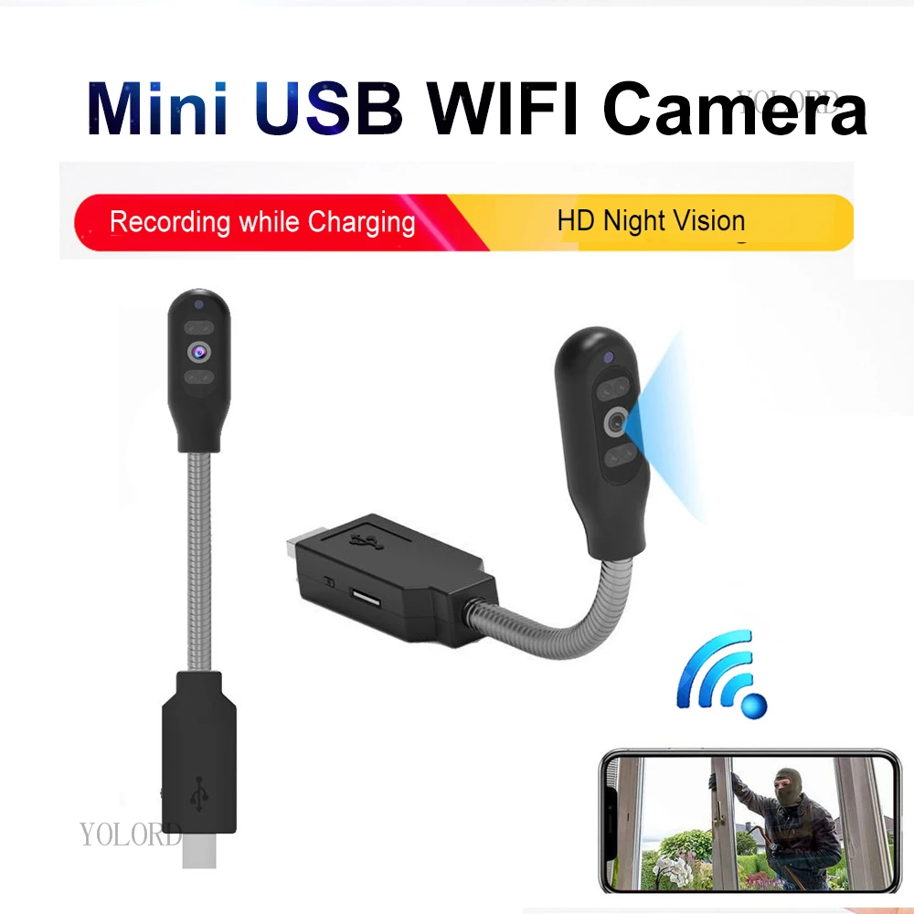 

2021 New Awesome Flexible USB Wifi Camera Mini Cam Night Vision Motion Detection Video Recorder Playing While Charging