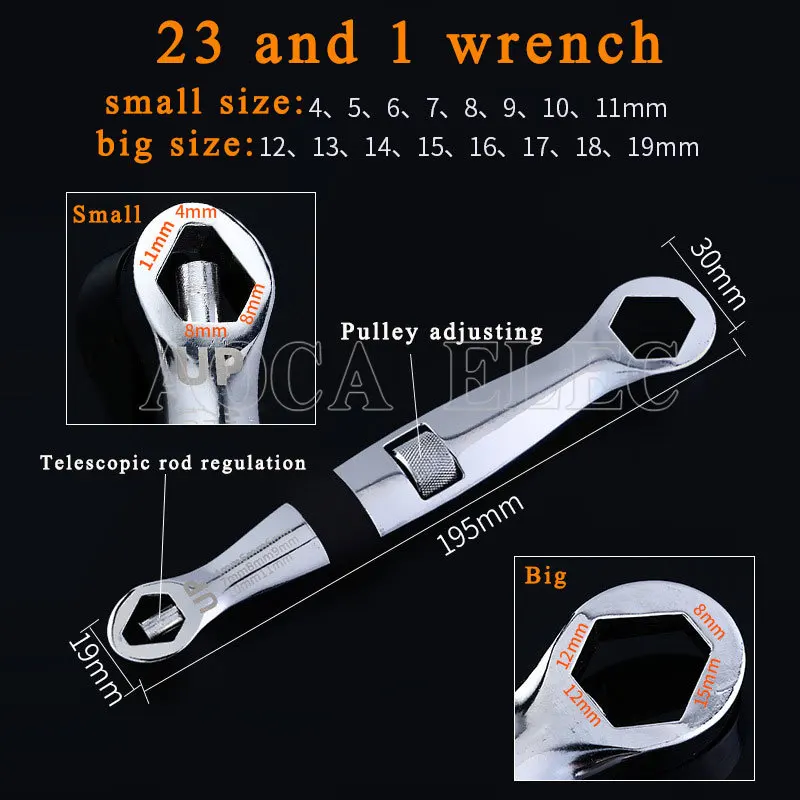Mini Adjustable Spanner Wrench Small Hand Tools Professional Portable Home 