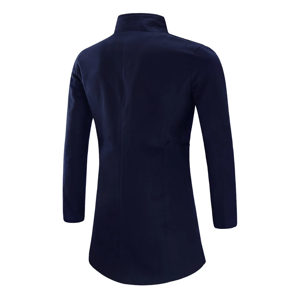 Tide man Осень Зима Новое мужское шерстяное длинное пальто мужской тонкий жакет Fit Cashmere Верхняя одежда хаки черное шерстяное пальто